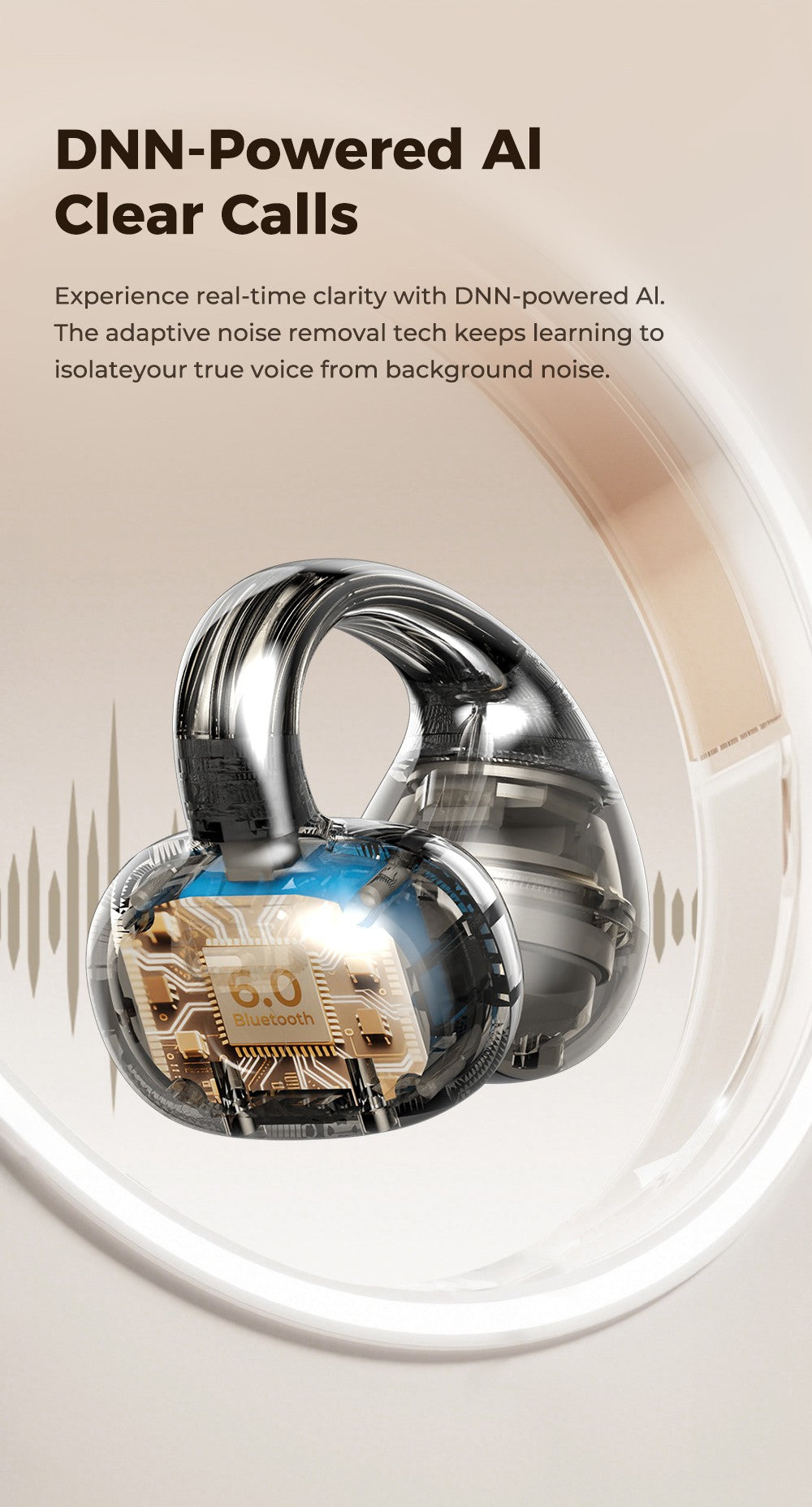 Htc ne56 fones de ouvido bluetooth v6.0 ows clipe de orelha esportes sem fio fon