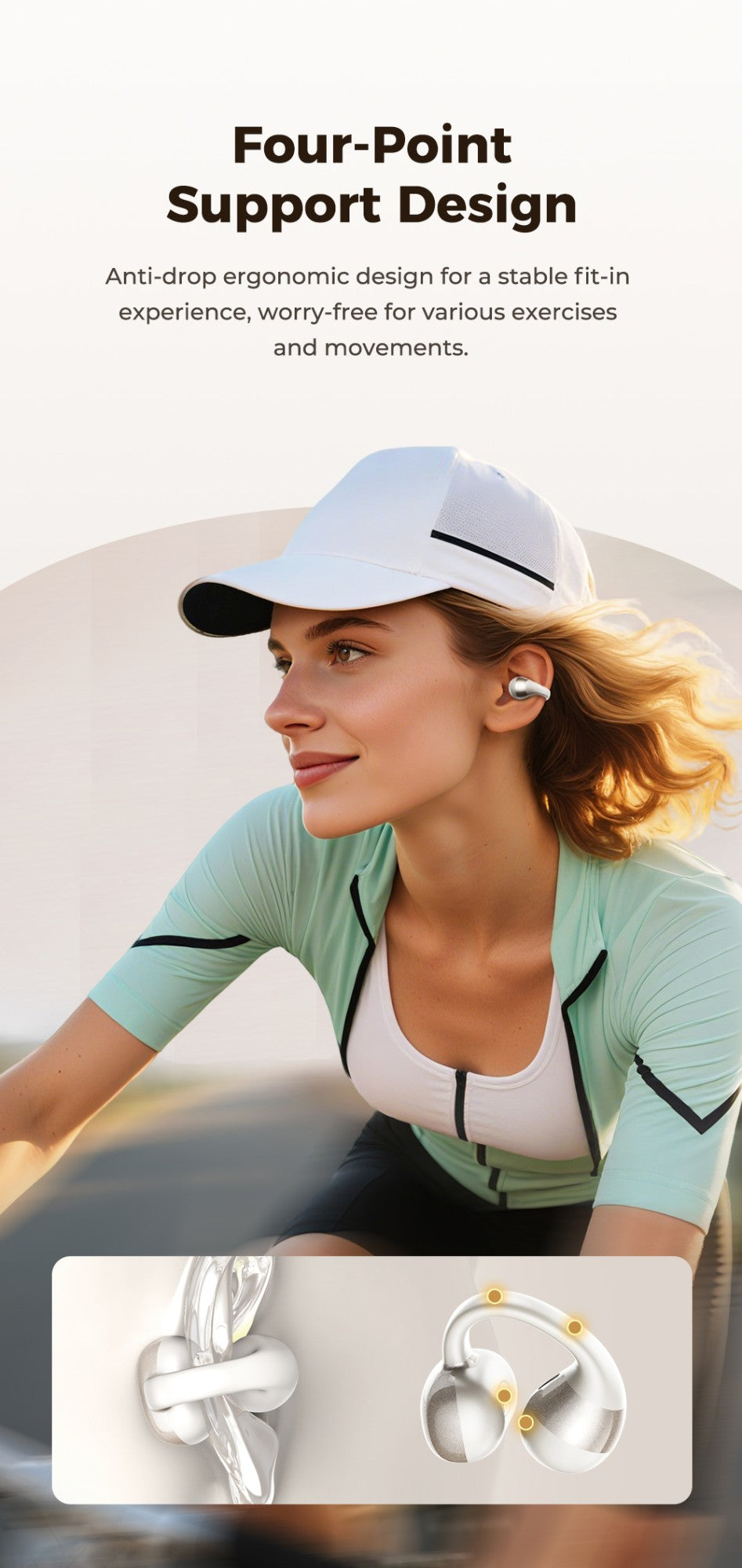 Htc ne56 fones de ouvido bluetooth v6.0 ows clipe de orelha esportes sem fio fon