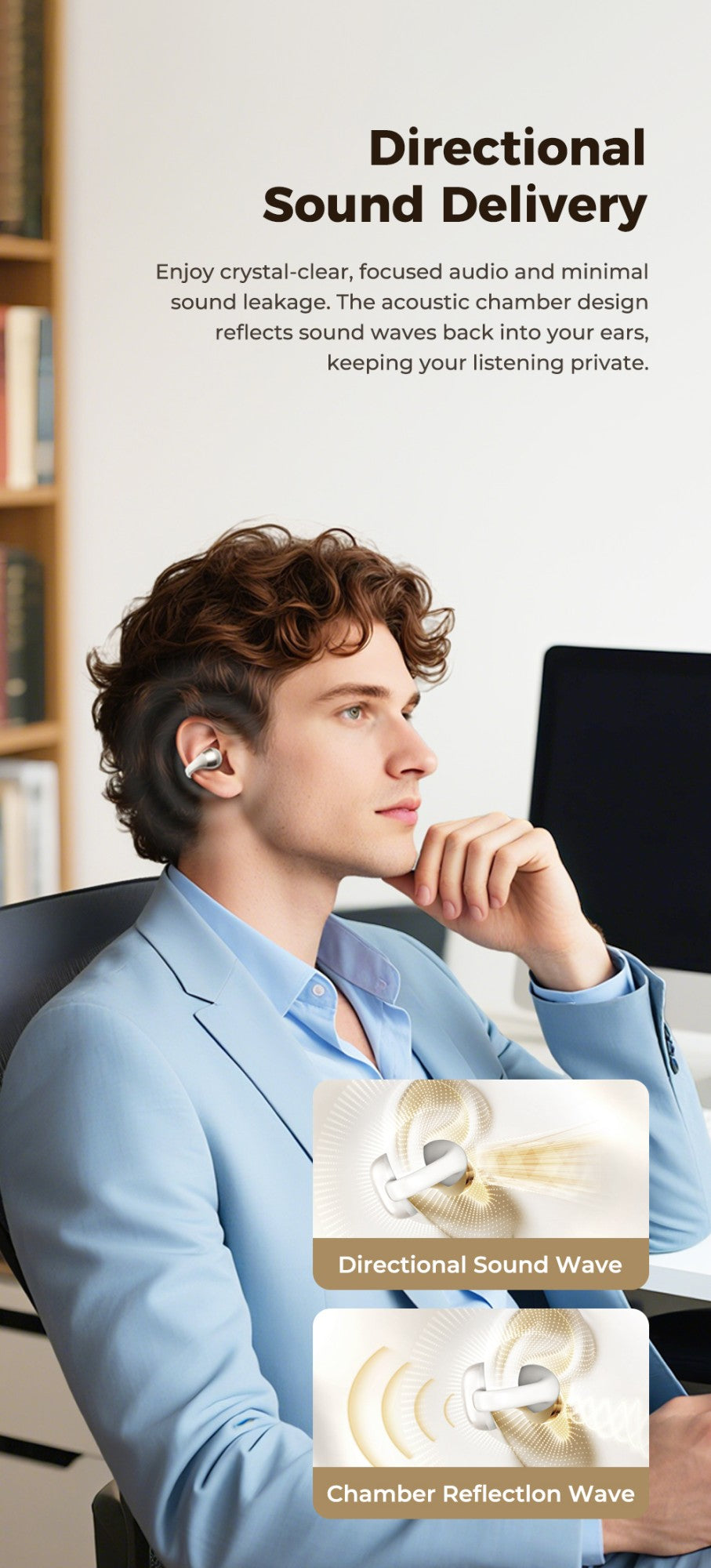 Htc ne56 fones de ouvido bluetooth v6.0 ows clipe de orelha esportes sem fio fon