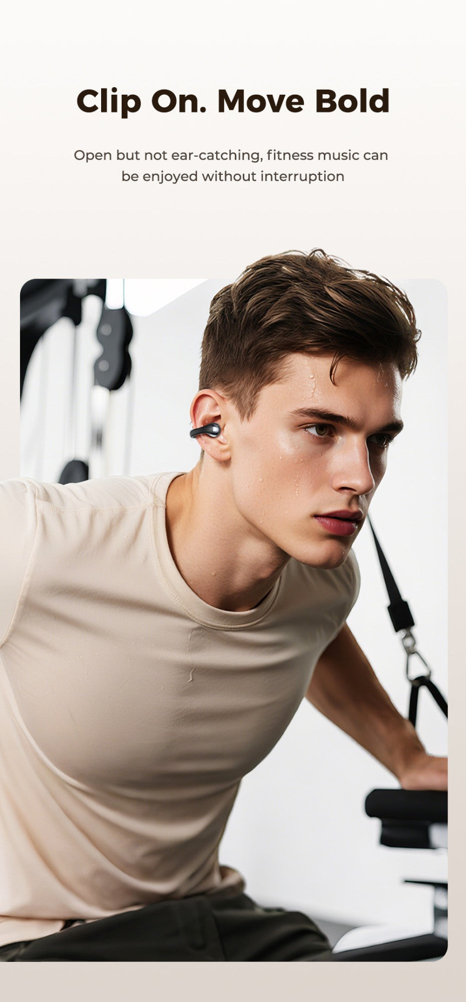 Htc ne56 fones de ouvido bluetooth v6.0 ows clipe de orelha esportes sem fio fon